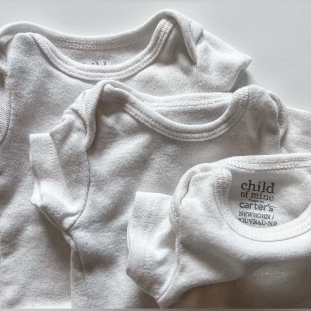 Carter's Soft White Infant Bodysuits - Newborn